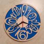 Abstract Asymmetrical Round Numbers Double Layer Wall Clock